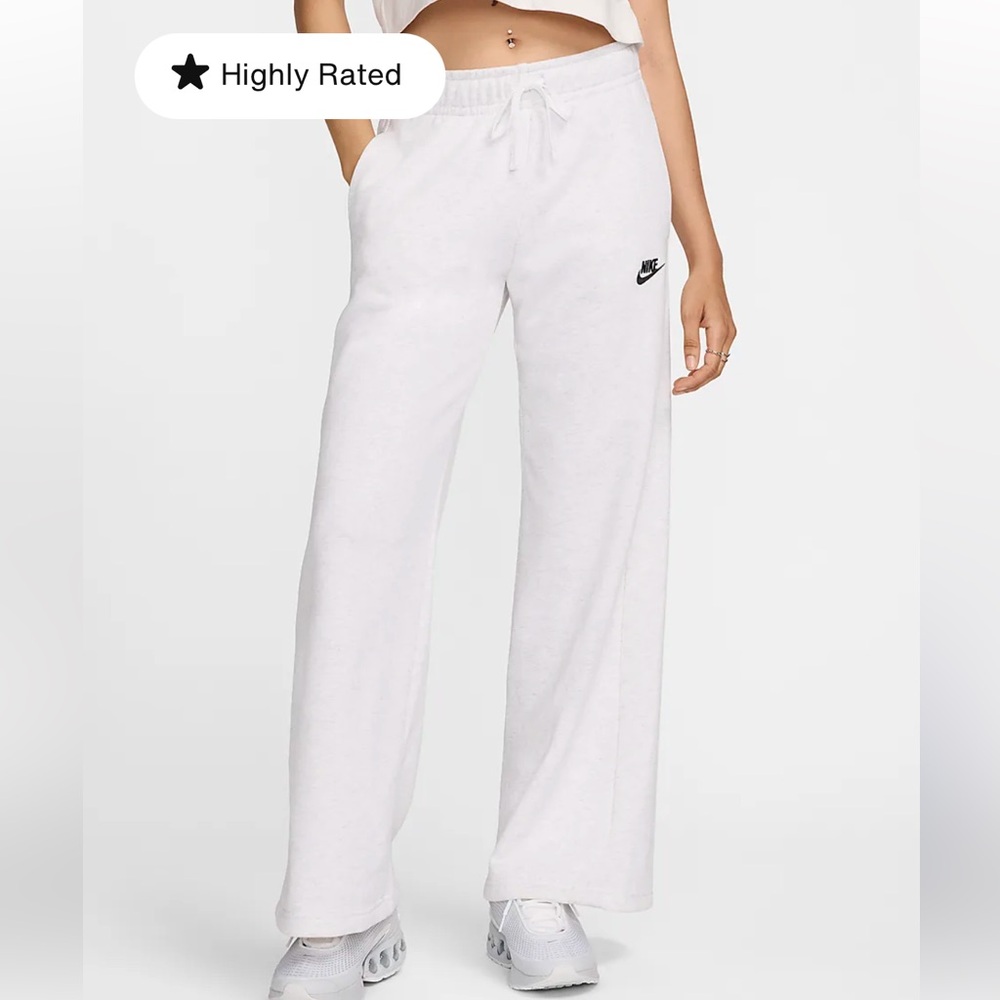 Nike Sportswear Club Fleece Mid-Rise Wide-Leg Sweatpants LIGHT PINK